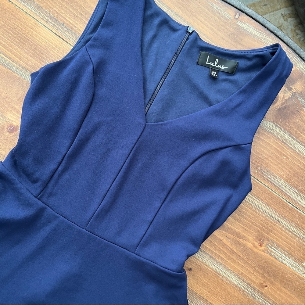 Bon Appetit Navy Blue Skater Dress XS - Picture 3 of 5